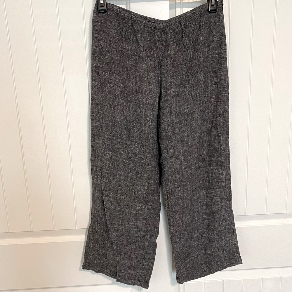 Eileen Fisher wide leg crop pants Lightweight Tweed like Boho size medium.